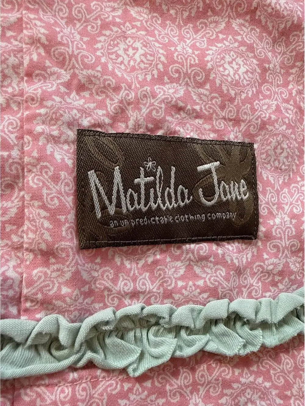 Matilda Jane Girls Dress Size 4 Pink Blue Striped Floral